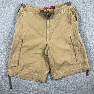 Abercrombie Fitch Shorts Mens 31 Khaki Corduroy Cargo Belted Paratrooper VTG Y2K